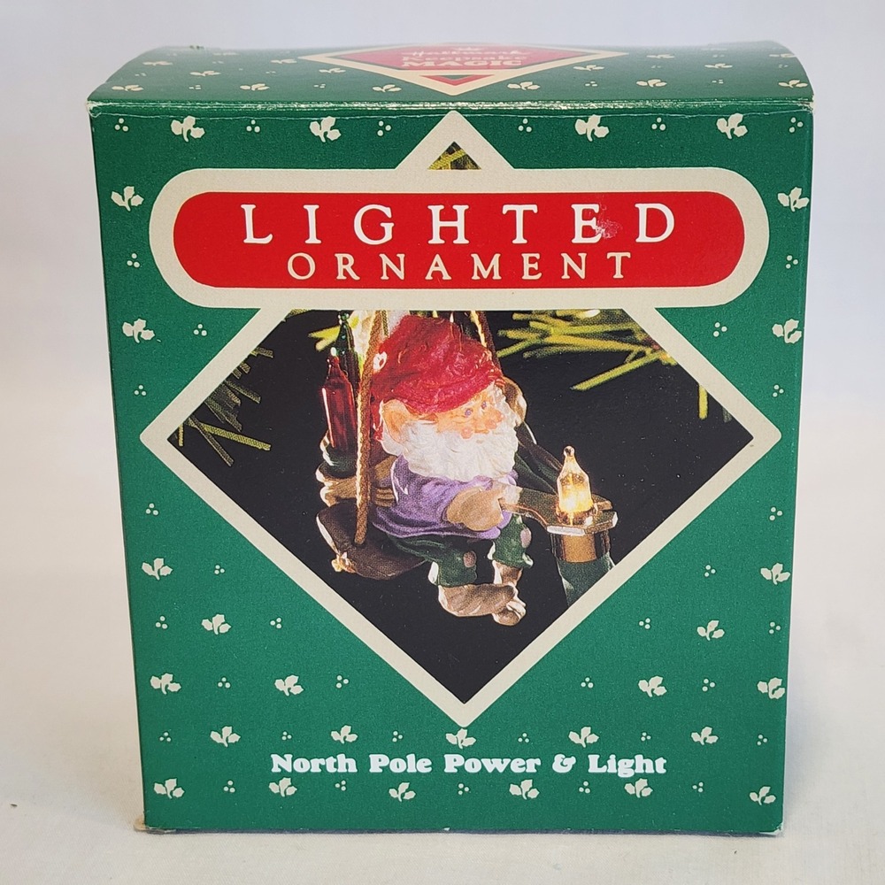 Hallmark Keepsake Magic North Pole Power & Light Lighted Elf Ornament 1993 Box